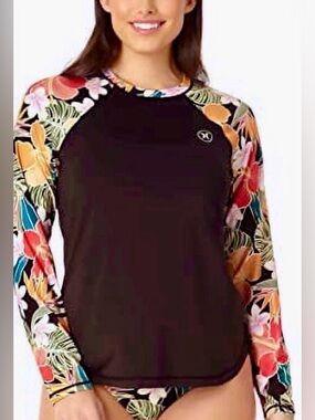 Hurley UPF 50+ Long Sleeve Rash Guard Caribbean Dreamin